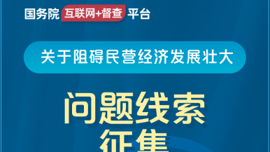 给你艹b网站国务院“互联网+督查”平台公开征集阻碍民营经济发展壮大问题线索